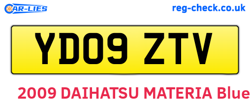 YD09ZTV are the vehicle registration plates.