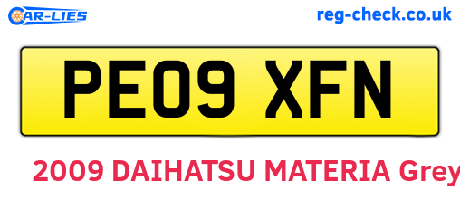 PE09XFN are the vehicle registration plates.