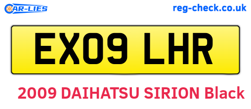 EX09LHR are the vehicle registration plates.