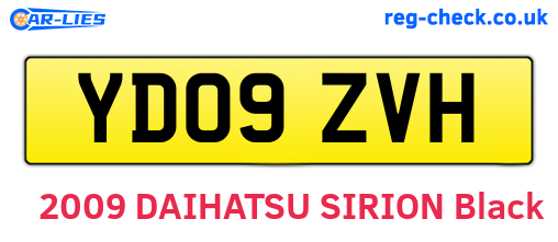 YD09ZVH are the vehicle registration plates.