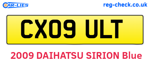 CX09ULT are the vehicle registration plates.