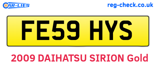 FE59HYS are the vehicle registration plates.