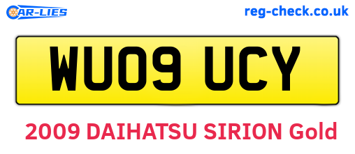 WU09UCY are the vehicle registration plates.