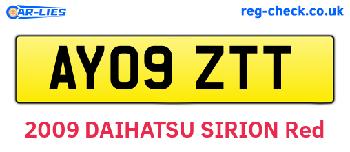 AY09ZTT are the vehicle registration plates.
