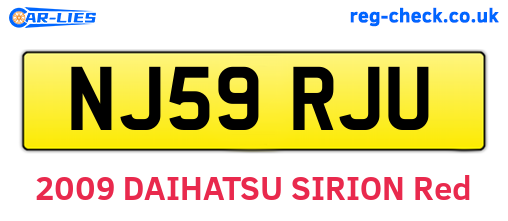 NJ59RJU are the vehicle registration plates.