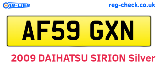 AF59GXN are the vehicle registration plates.
