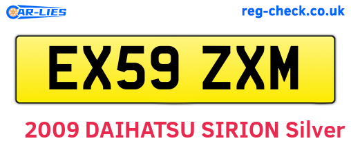EX59ZXM are the vehicle registration plates.