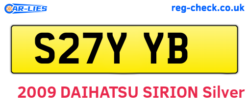 S27YYB are the vehicle registration plates.