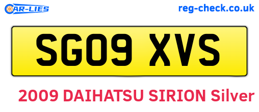 SG09XVS are the vehicle registration plates.