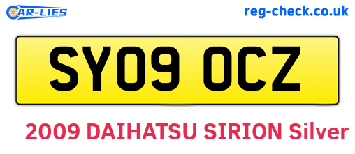SY09OCZ are the vehicle registration plates.