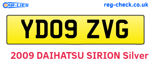 YD09ZVG are the vehicle registration plates.