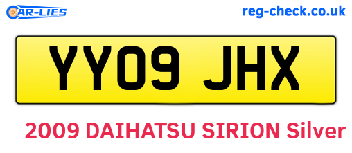 YY09JHX are the vehicle registration plates.