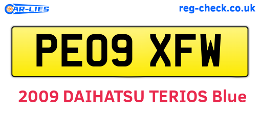 PE09XFW are the vehicle registration plates.