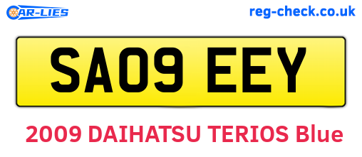 SA09EEY are the vehicle registration plates.