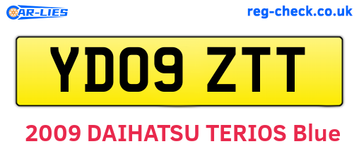 YD09ZTT are the vehicle registration plates.