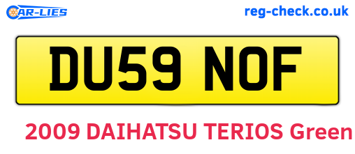 DU59NOF are the vehicle registration plates.