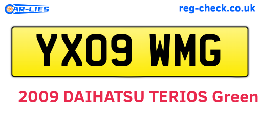 YX09WMG are the vehicle registration plates.