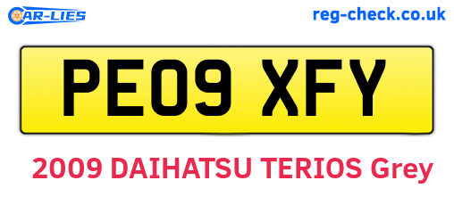 PE09XFY are the vehicle registration plates.