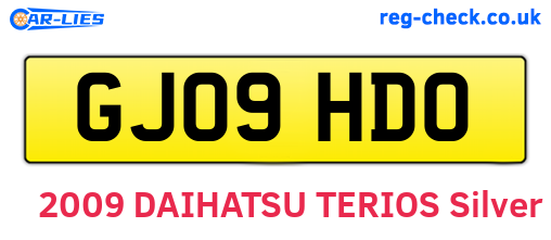GJ09HDO are the vehicle registration plates.