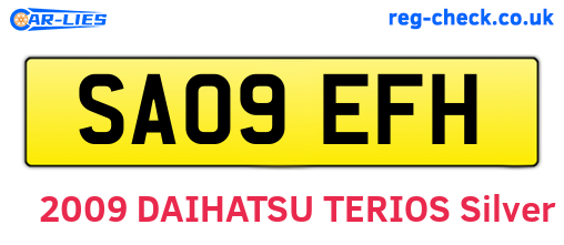 SA09EFH are the vehicle registration plates.