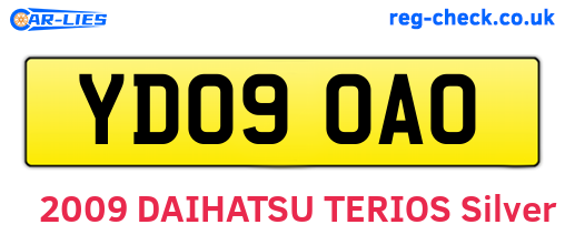 YD09OAO are the vehicle registration plates.