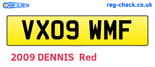 VX09WMF are the vehicle registration plates.