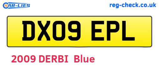 DX09EPL are the vehicle registration plates.