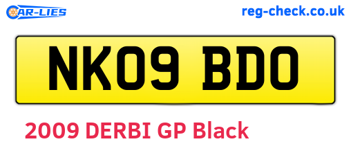 NK09BDO are the vehicle registration plates.