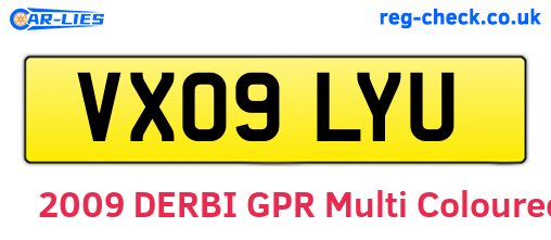 VX09LYU are the vehicle registration plates.