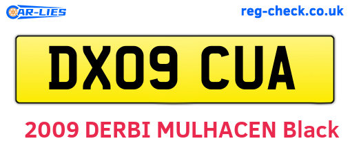 DX09CUA are the vehicle registration plates.