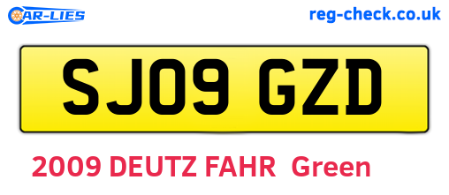 SJ09GZD are the vehicle registration plates.