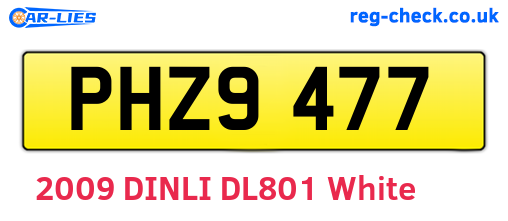 PHZ9477 are the vehicle registration plates.