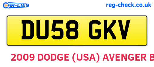 DU58GKV are the vehicle registration plates.