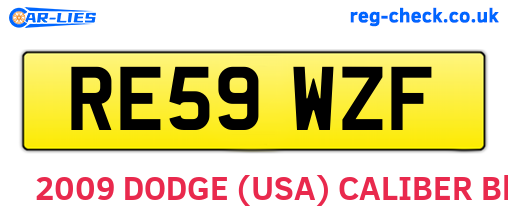 RE59WZF are the vehicle registration plates.