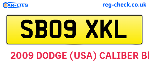 SB09XKL are the vehicle registration plates.