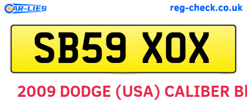 SB59XOX are the vehicle registration plates.