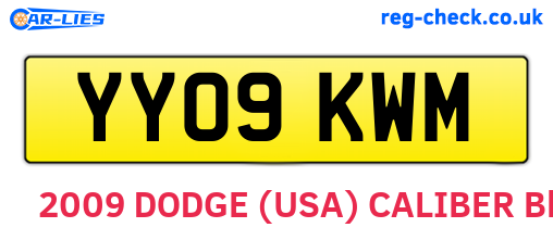 YY09KWM are the vehicle registration plates.