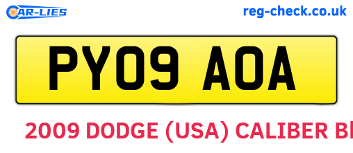 PY09AOA are the vehicle registration plates.