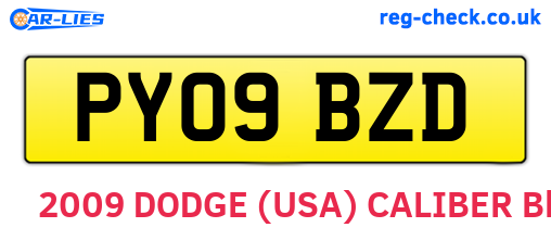 PY09BZD are the vehicle registration plates.