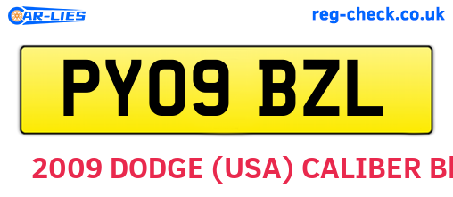 PY09BZL are the vehicle registration plates.