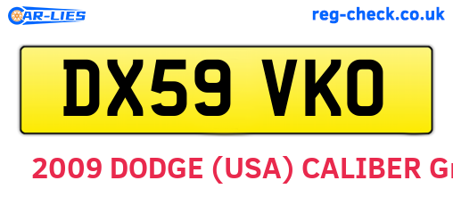 DX59VKO are the vehicle registration plates.