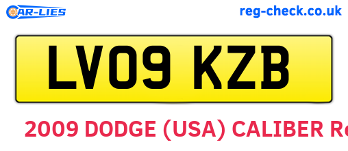 LV09KZB are the vehicle registration plates.