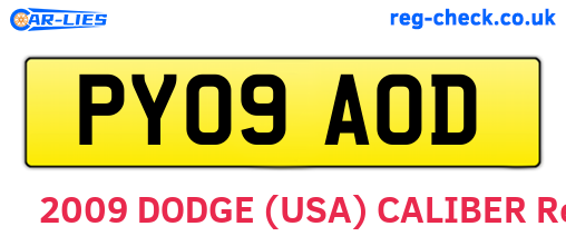 PY09AOD are the vehicle registration plates.