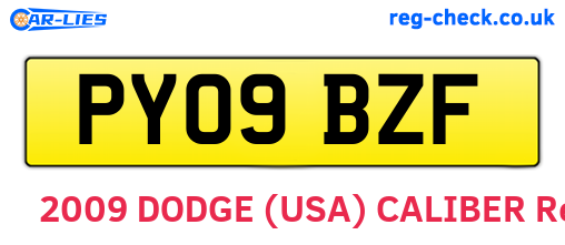 PY09BZF are the vehicle registration plates.