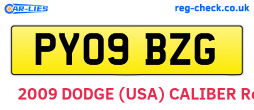 PY09BZG are the vehicle registration plates.