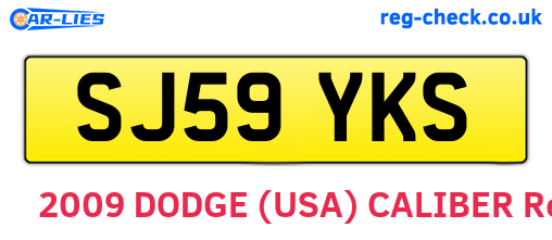 SJ59YKS are the vehicle registration plates.