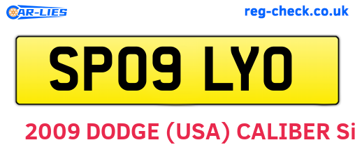 SP09LYO are the vehicle registration plates.