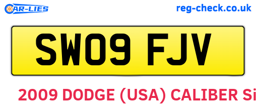 SW09FJV are the vehicle registration plates.
