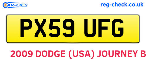 PX59UFG are the vehicle registration plates.