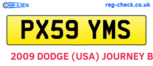 PX59YMS are the vehicle registration plates.